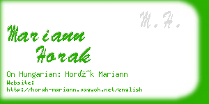 mariann horak business card